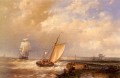 Un rosa holandés dirigiéndose al mar con envíos más allá del paisaje marino del barco Abraham Hulk padre